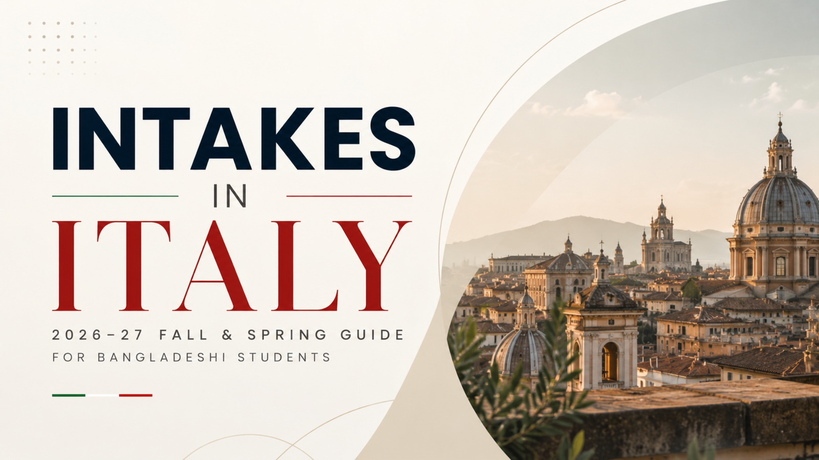 Italy university intakes for Bangladeshi students - Fall and Spring guide